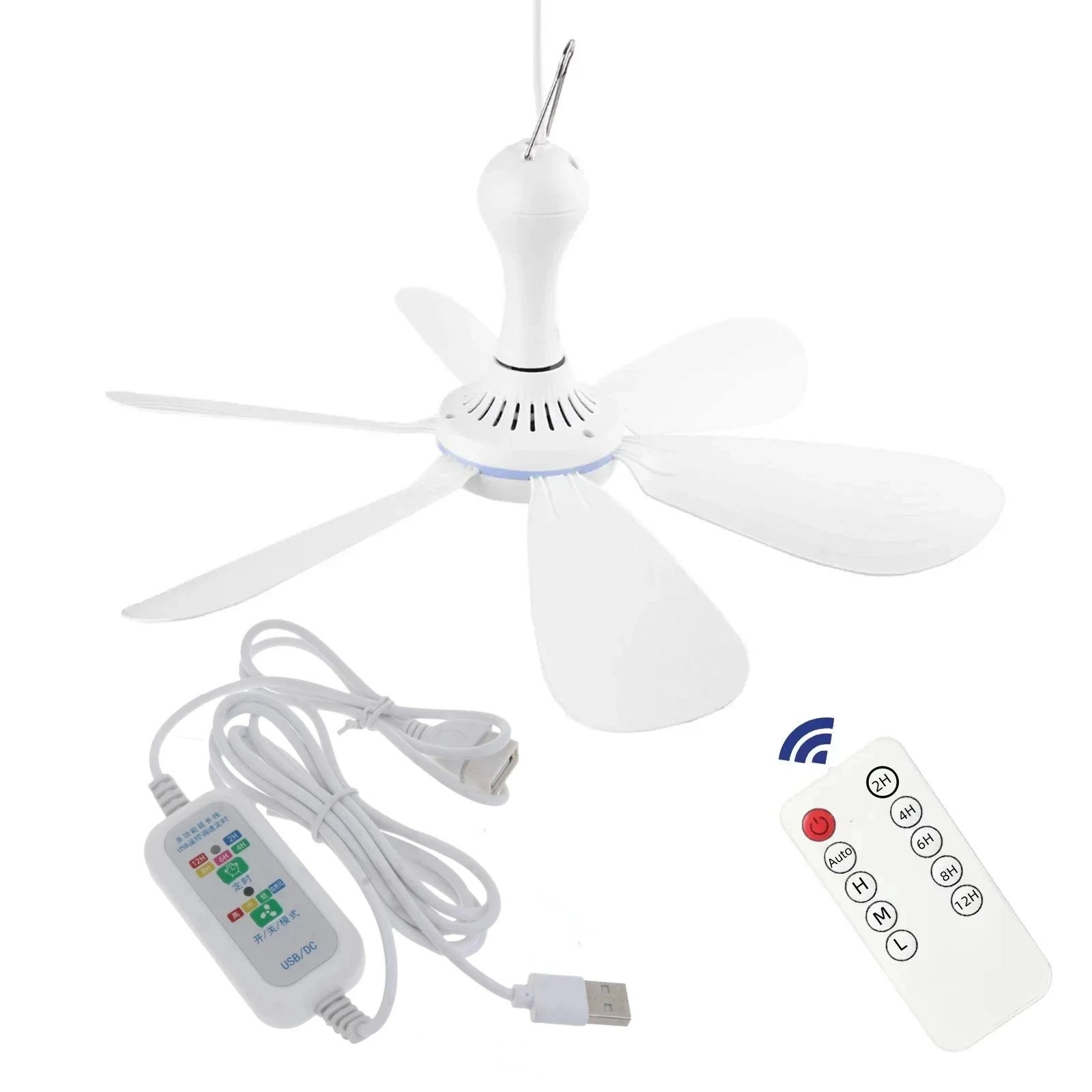 USB 6-Blade Hanging Ceiling Fan - installation