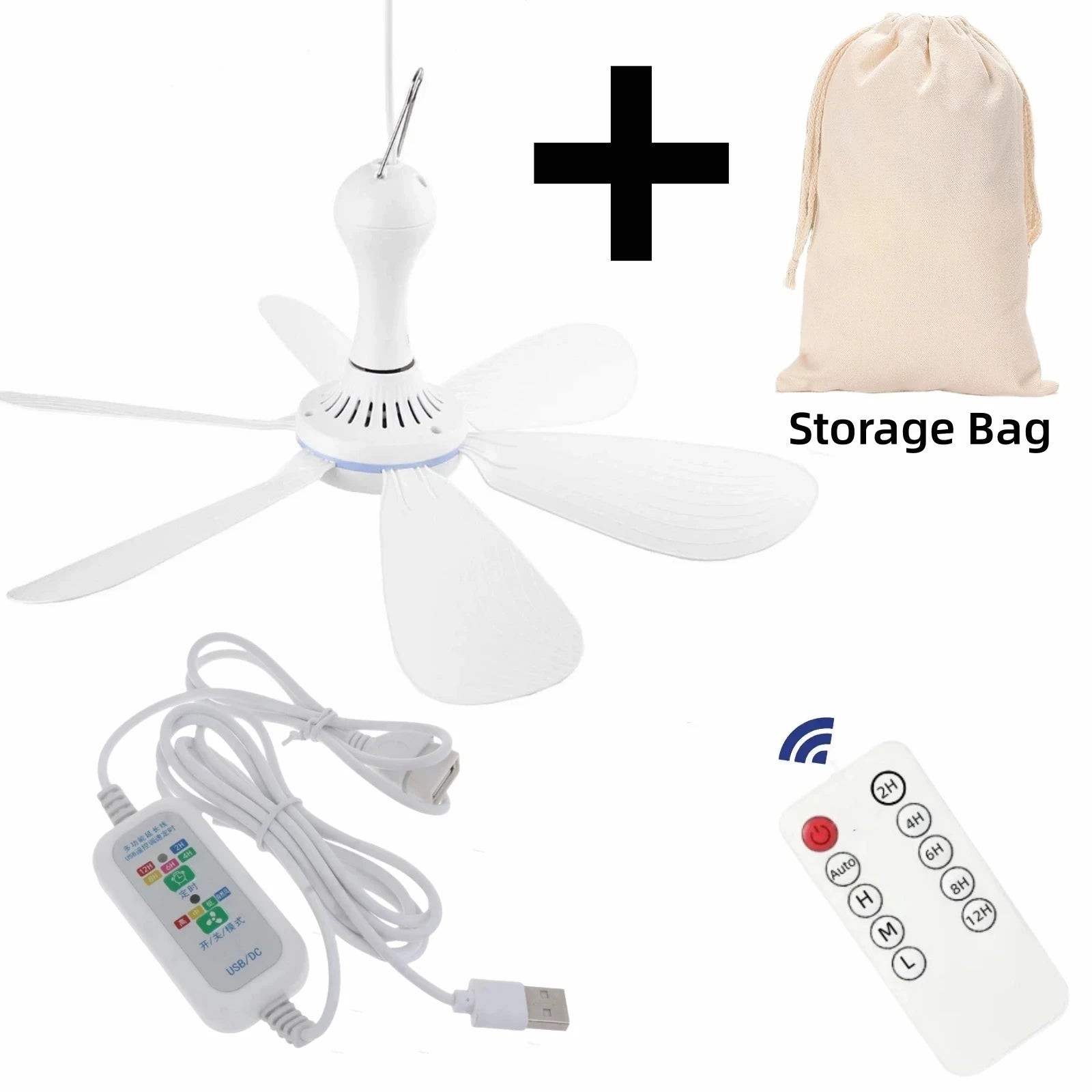 USB 6-Blade Hanging Ceiling Fan - detail