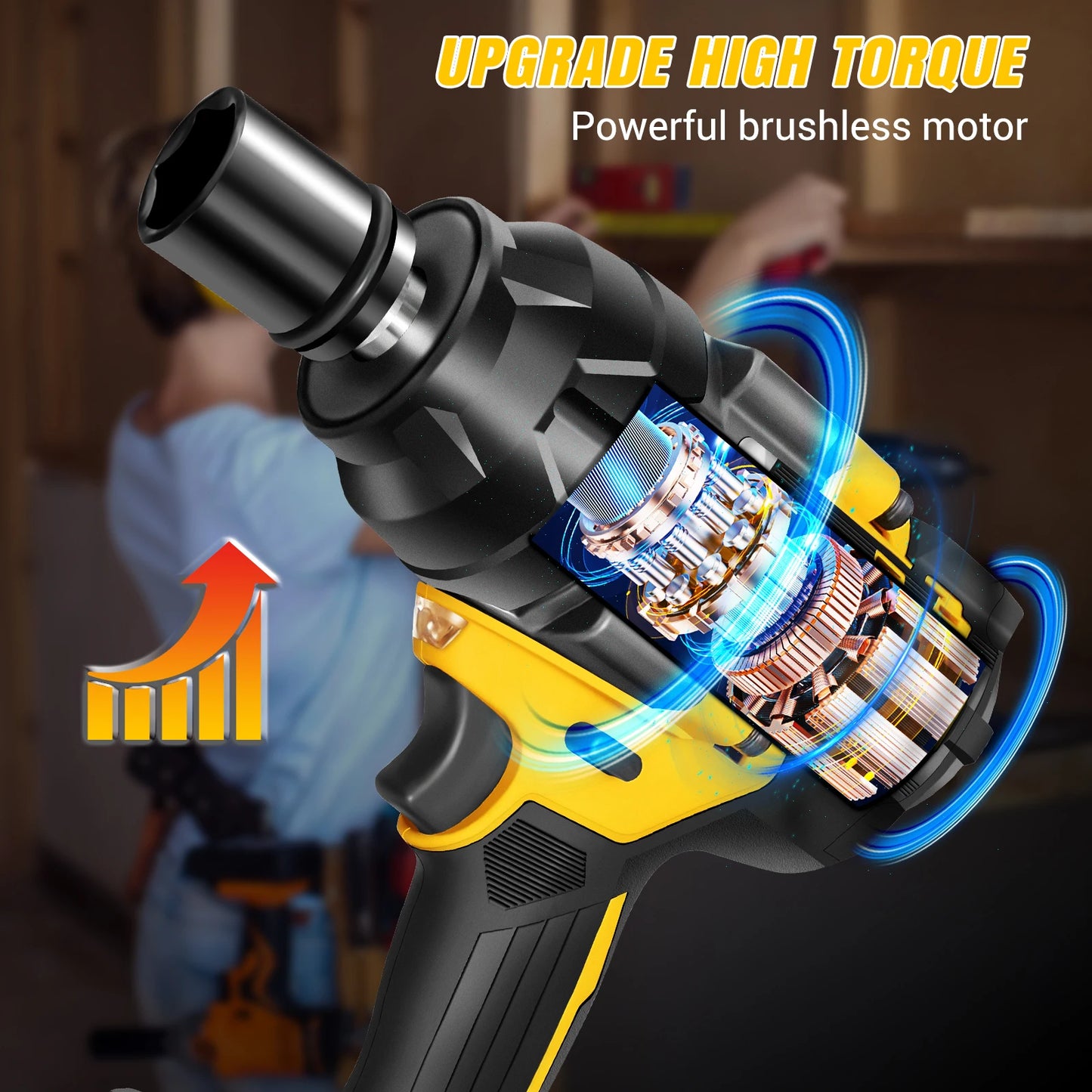 Cordless Impact Wrench 750Nm | High Torque | Car Tyres Trucks & Home Use