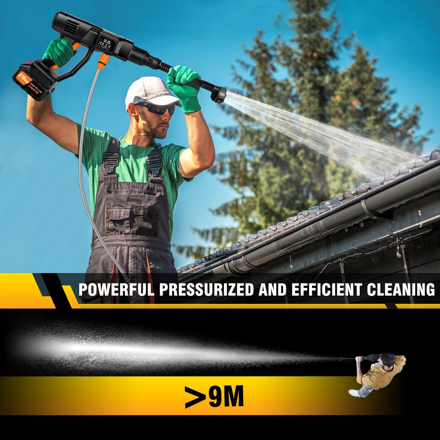 Cordless Pressure Washer | 4.0Ah Brushless Motor | 6-in-1 Nozzle Car Washer