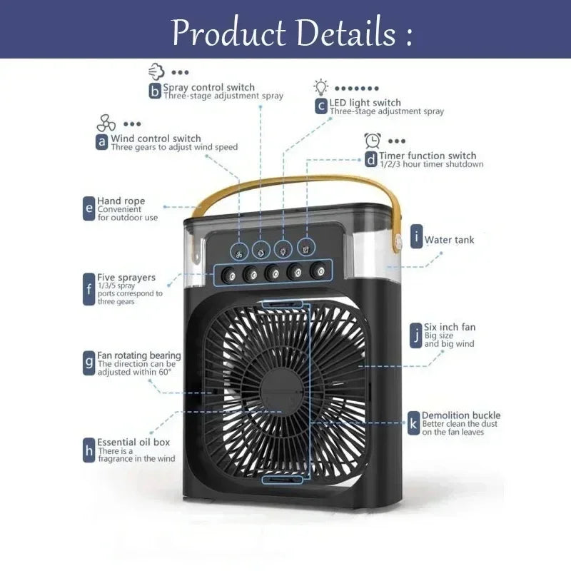 3-in-1 Mini Air Cooler Fan - office cooling