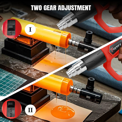 2000W Heat Gun | 300-600C Variable Temperature | Paint Stripping & DIY