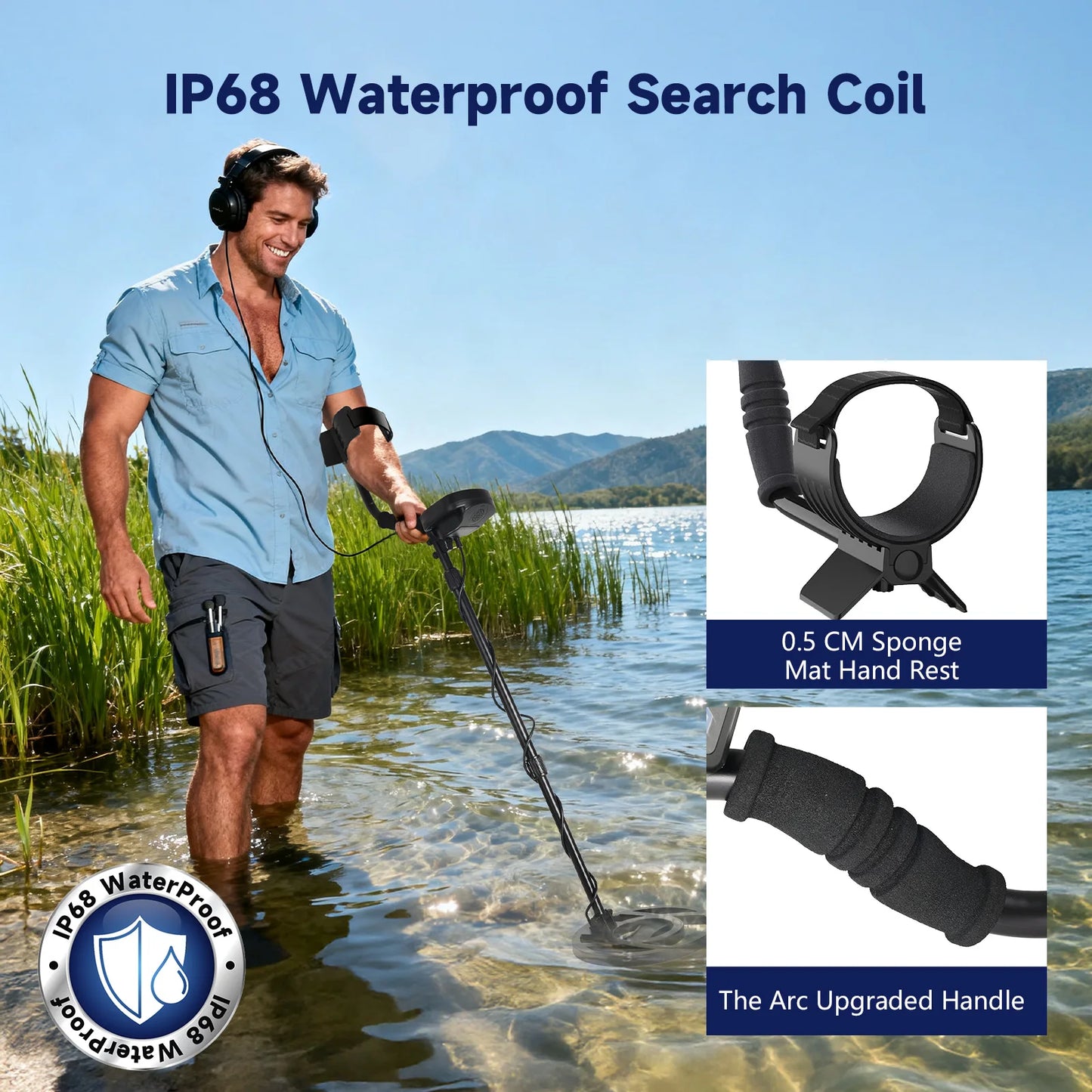 Metal Detector for Adults | 5 Modes | 10-inch Waterproof Coil | Gold Finder