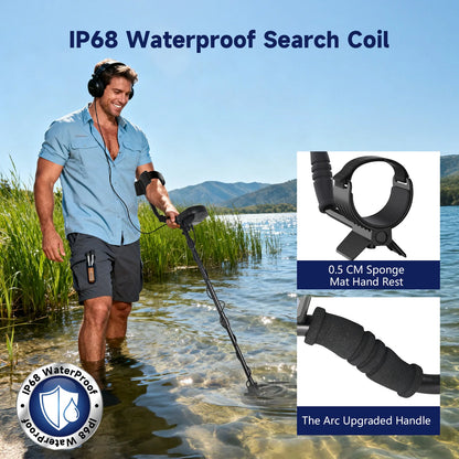 Metal Detector for Adults | 5 Modes | 10-inch Waterproof Coil | Gold Finder