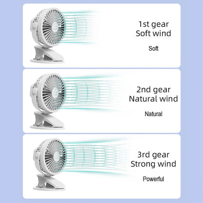 Clip On Fan USB Rechargeable - desk use