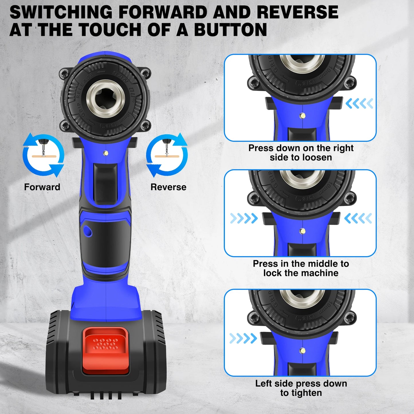 21V Cordless Drill Kit | 45Nm Impact Driver | LED Light | UK Stock Fast Delivery