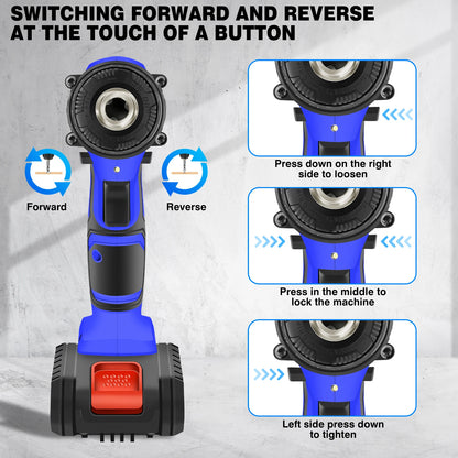 21V Cordless Drill Kit | 45Nm Impact Driver | LED Light | UK Stock Fast Delivery