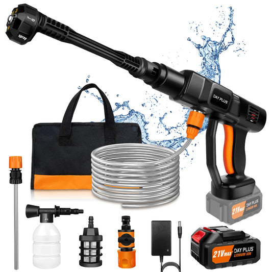 Cordless Pressure Washer | 4.0Ah Brushless Motor | 6-in-1 Nozzle Car Washer