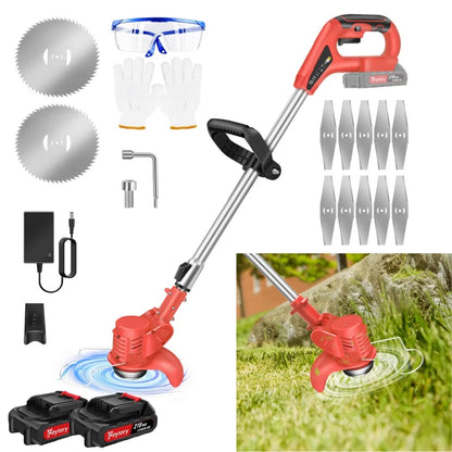 21V Cordless Grass Trimmer | 3-in-1 Weed Wacker | Lawn Edger & Cutter