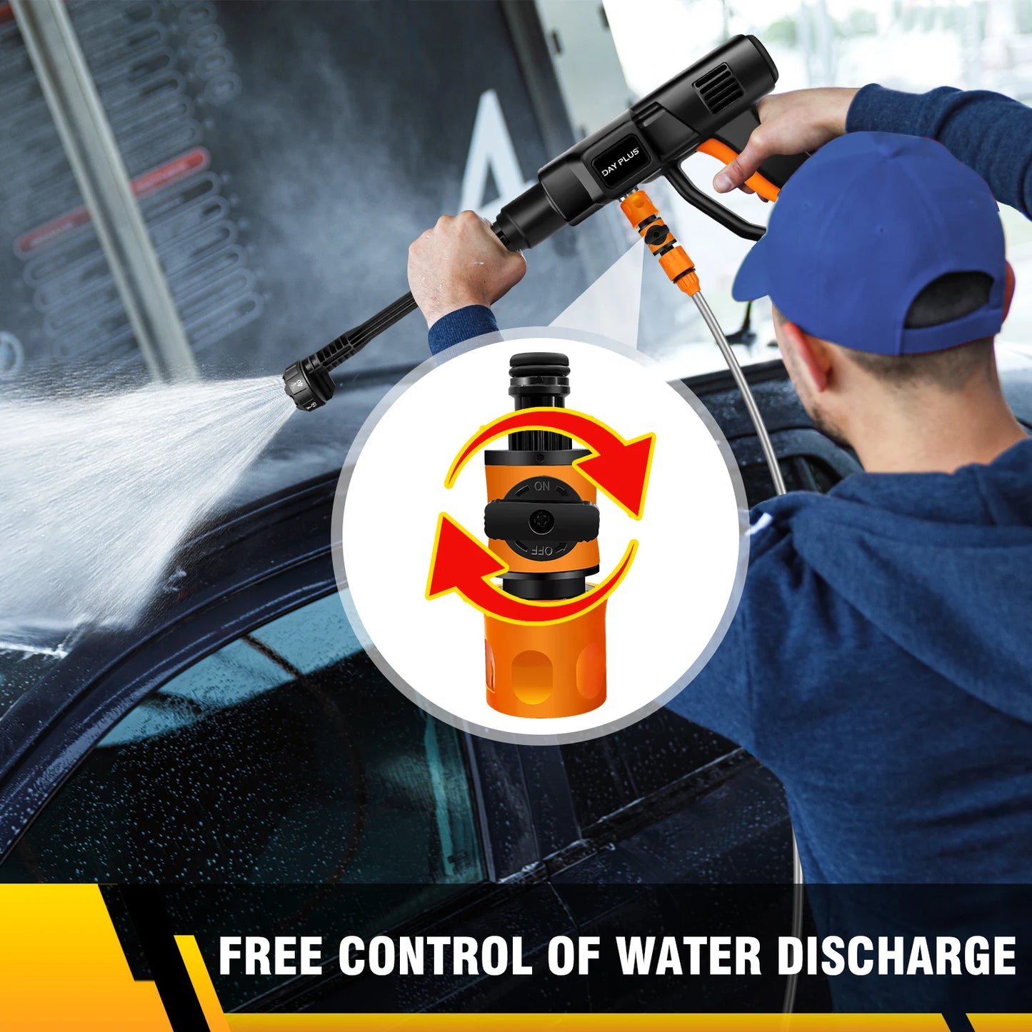 Cordless Pressure Washer | 4.0Ah Brushless Motor | 6-in-1 Nozzle Car Washer