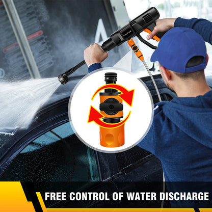 Cordless Pressure Washer | 4.0Ah Brushless Motor | 6-in-1 Nozzle Car Washer
