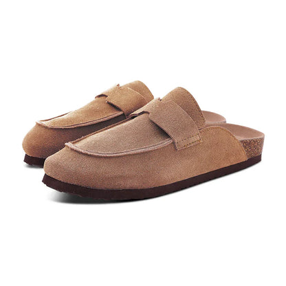 Women's Classic Faux Suede Cork Slippers with Arch Support