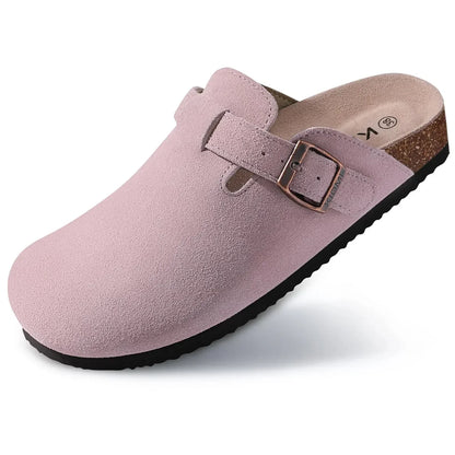 Women's Classic Faux Suede Cork Slippers with Arch Support