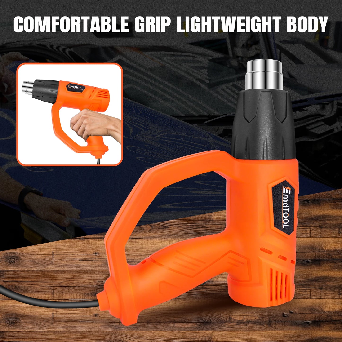 2000W Heat Gun | 4 Nozzles | 300-600C | Paint Stripping Welding & DIY