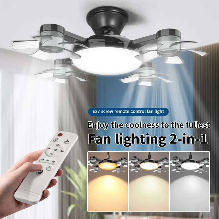 E27 Drone Design 2-in-1 Ceiling Fan - installed
