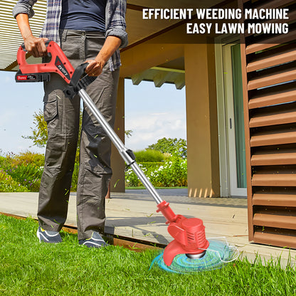 21V Cordless Grass Trimmer | 3-in-1 Weed Wacker | Lawn Edger & Cutter