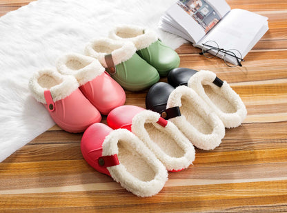 Faux Fur Non-Slip Clogs – Warm & Comfortable Indoor/Outdoor Footwear