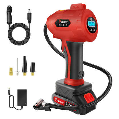 Cordless Tyre Inflator | 21V 180PSI | Portable Car Tyre Pump | Digital Display