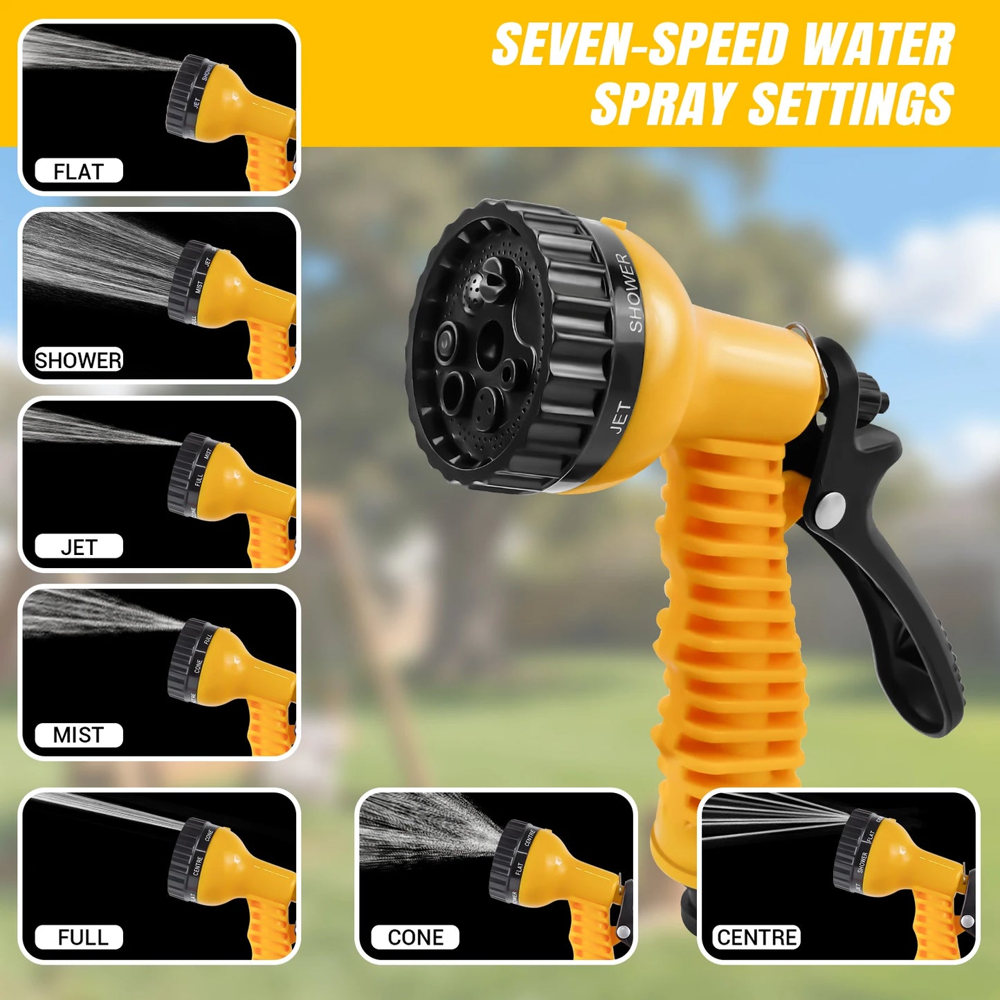 Garden Hose Reel Cart 25m/30m | 7 Spray Modes | Free-Standing or Wall-Mounted