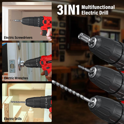 21V Cordless Drill Kit | 45Nm | 29-Piece Set | LED Light | Home DIY