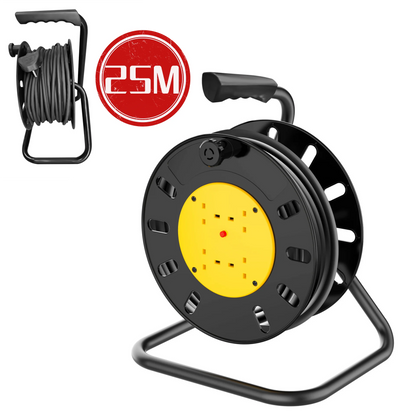 Extension Lead Cable Reel | 10m-50m | 4 Sockets | Thermal Cut-Out | UK Plug