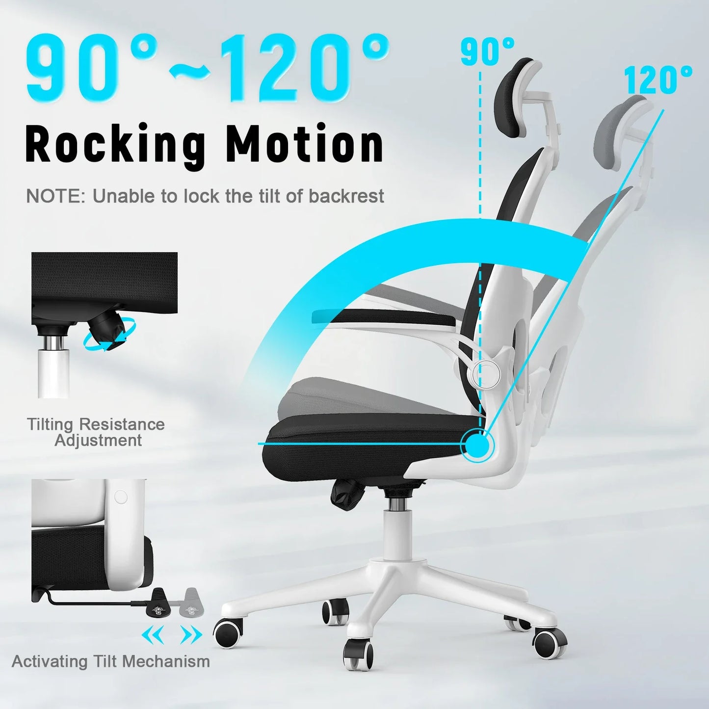 Adjustable High-Back Swivel Chair with Lumbar Support