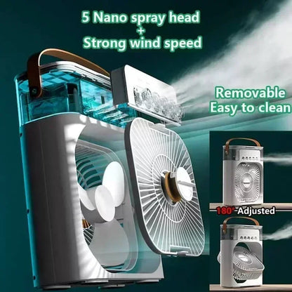 3-in-1 Mini Air Cooler Fan - night light