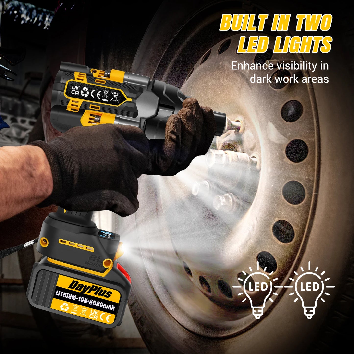Cordless Impact Wrench 750Nm | High Torque | Car Tyres Trucks & Home Use