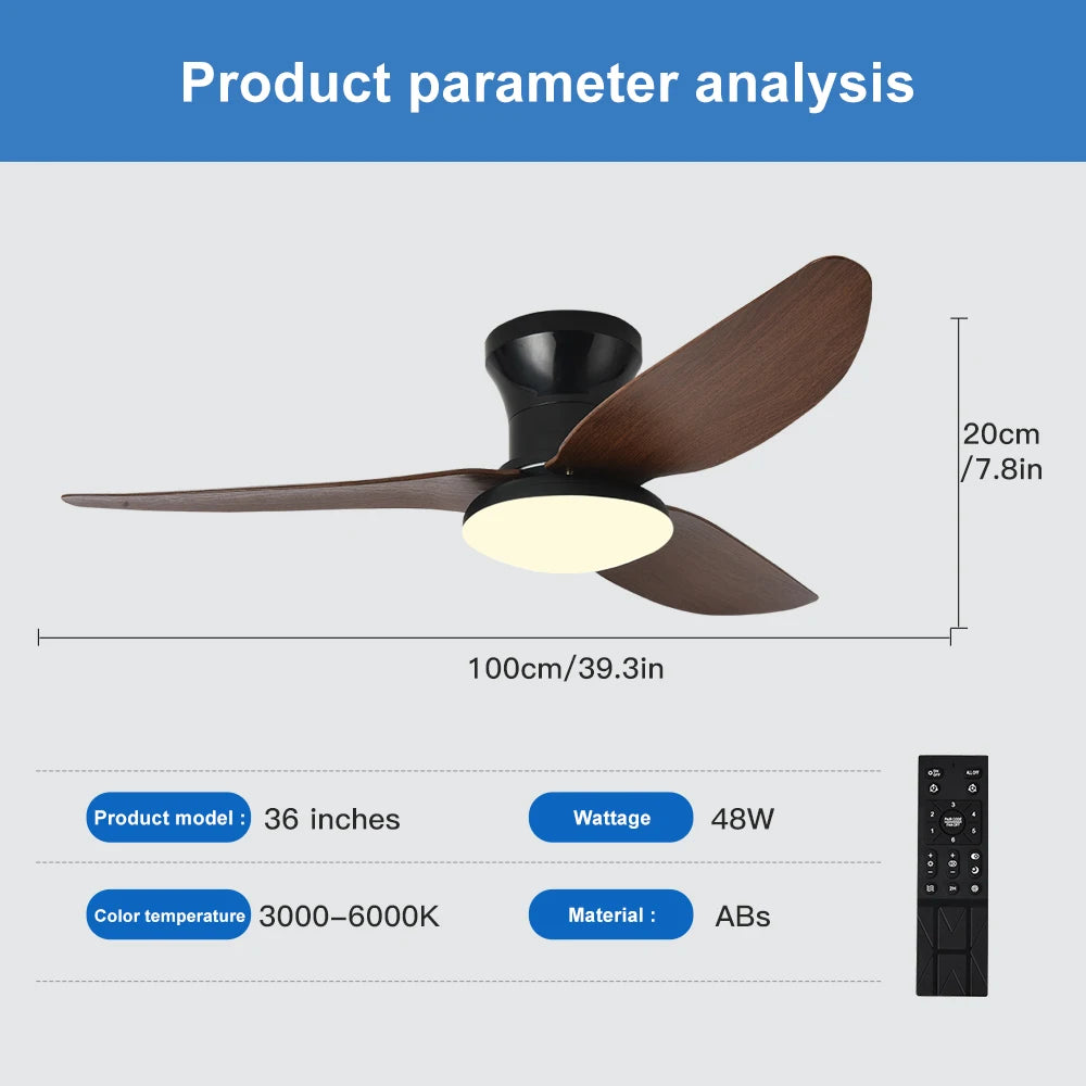 Modern LED Ceiling Fan - dimension
