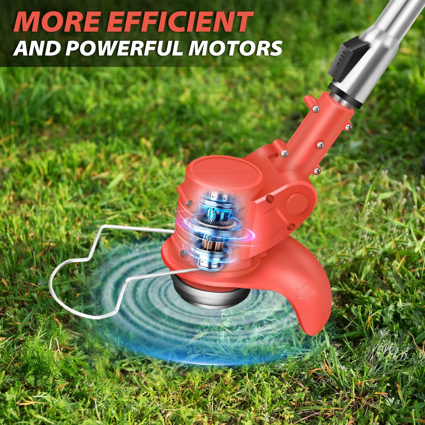 21V Cordless Grass Trimmer | 3-in-1 Weed Wacker | Lawn Edger & Cutter