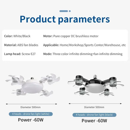 E27 Drone Design Ceiling Fan - specification