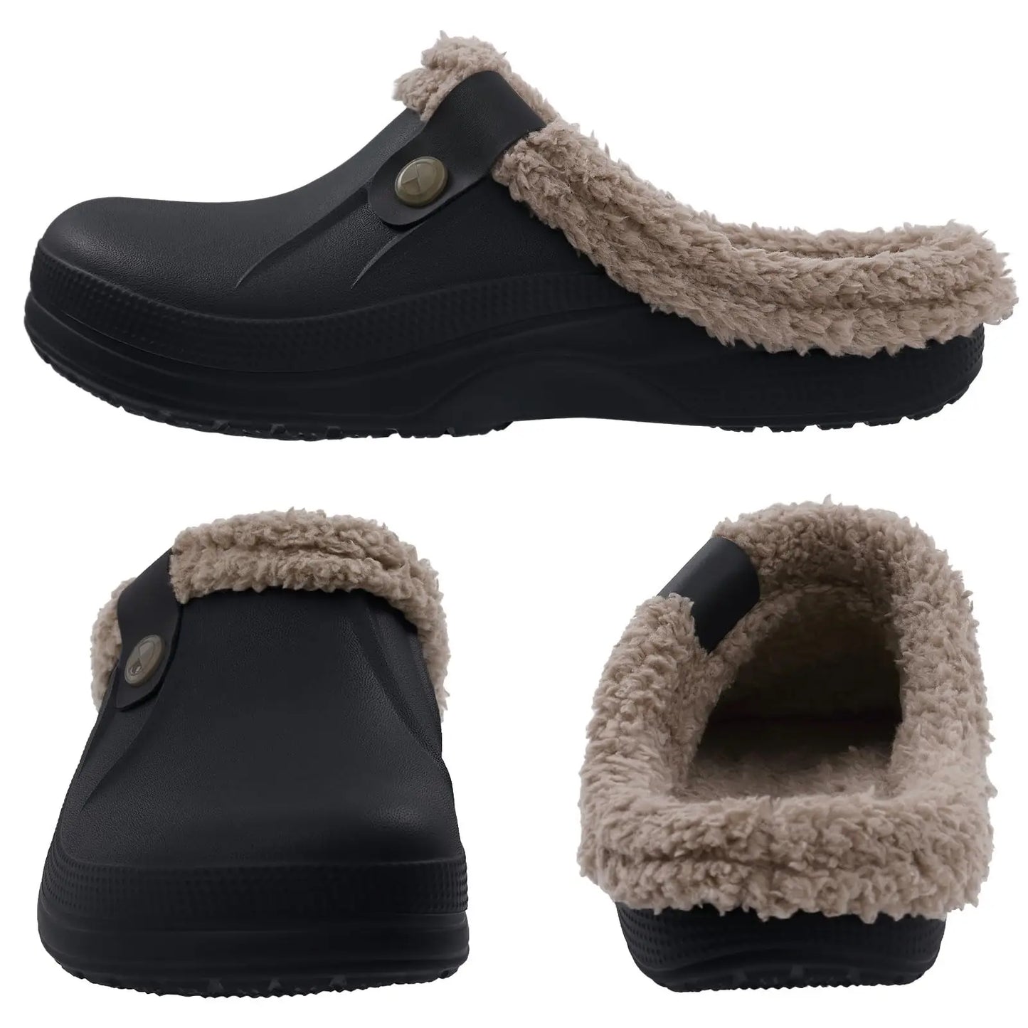Faux Fur Non-Slip Clogs – Warm & Comfortable Indoor/Outdoor Footwear