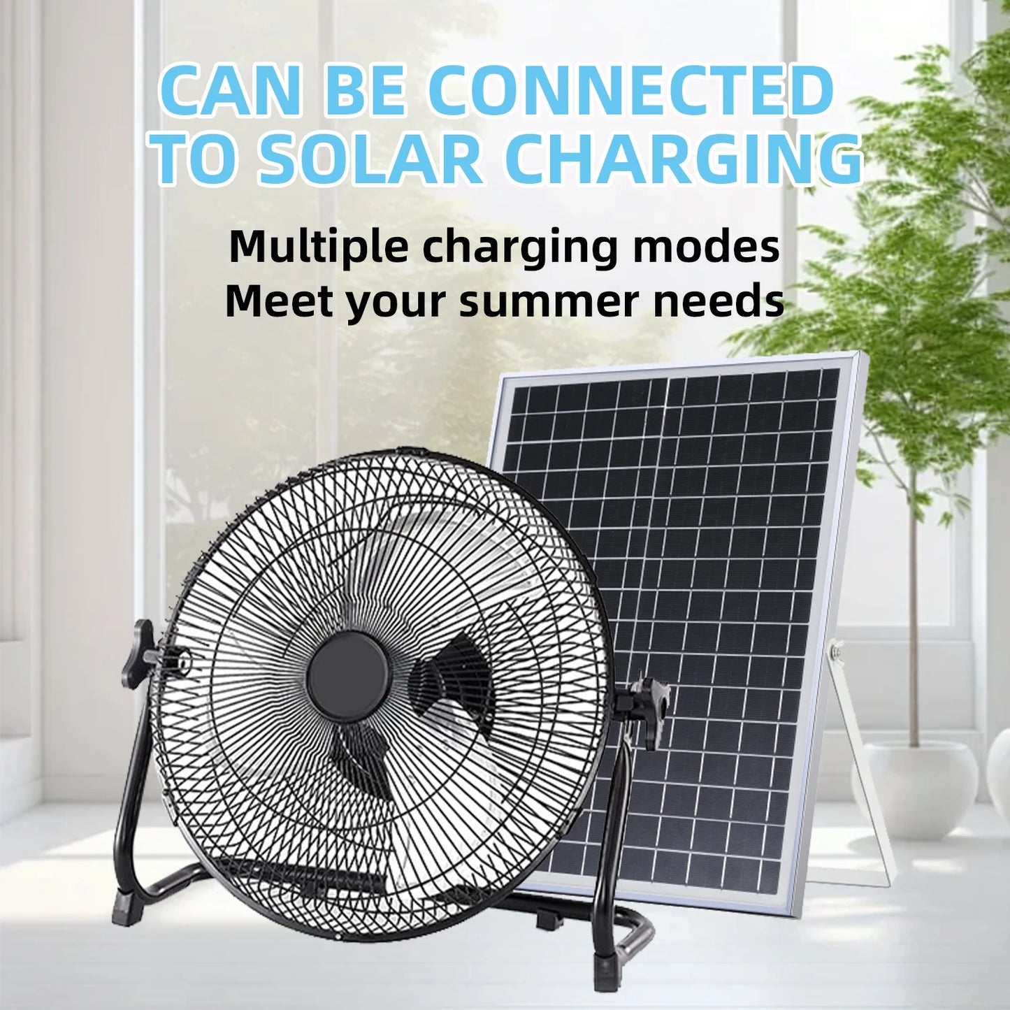 Solar Portable Fan - solar panel charging