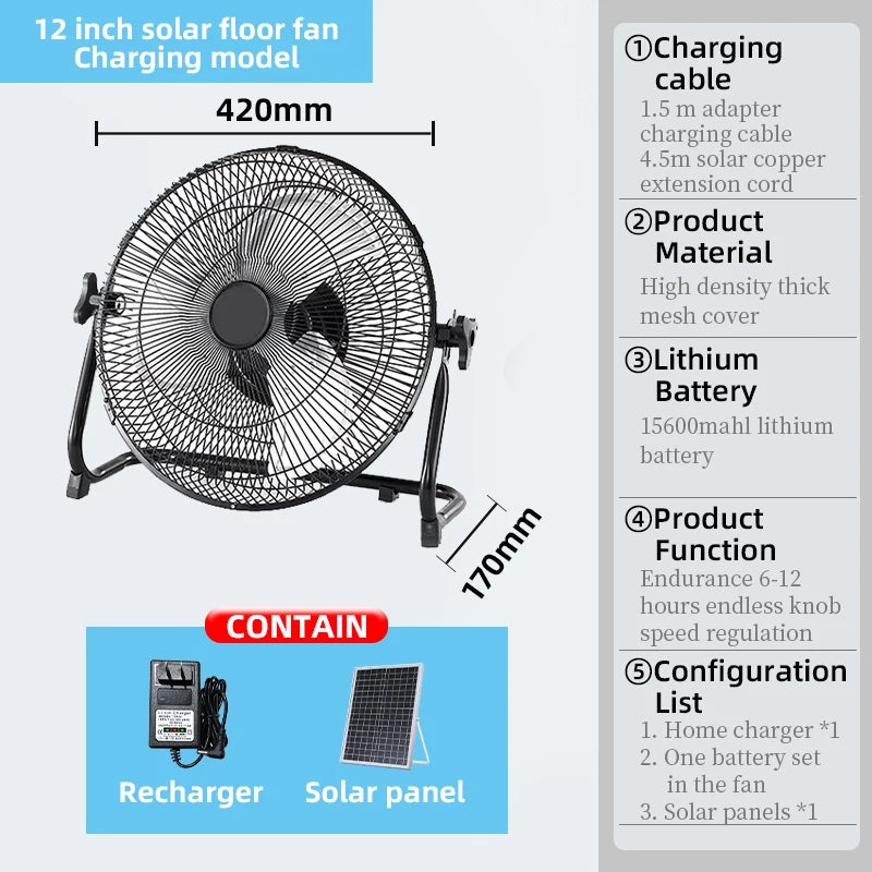 Solar Portable Fan - overview