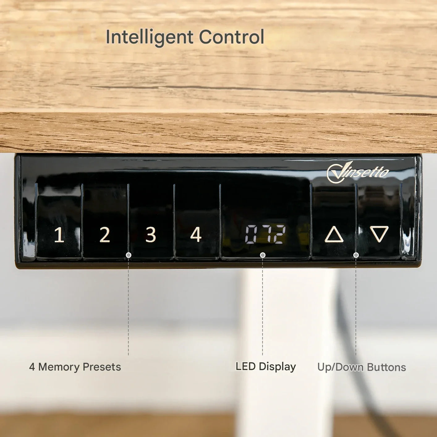 Electric Height Adjustable Standing Desk 140x70cm with Memory Function