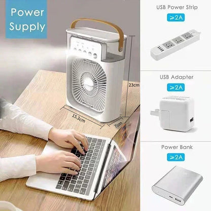 3-in-1 Mini Air Cooler Fan - USB powered