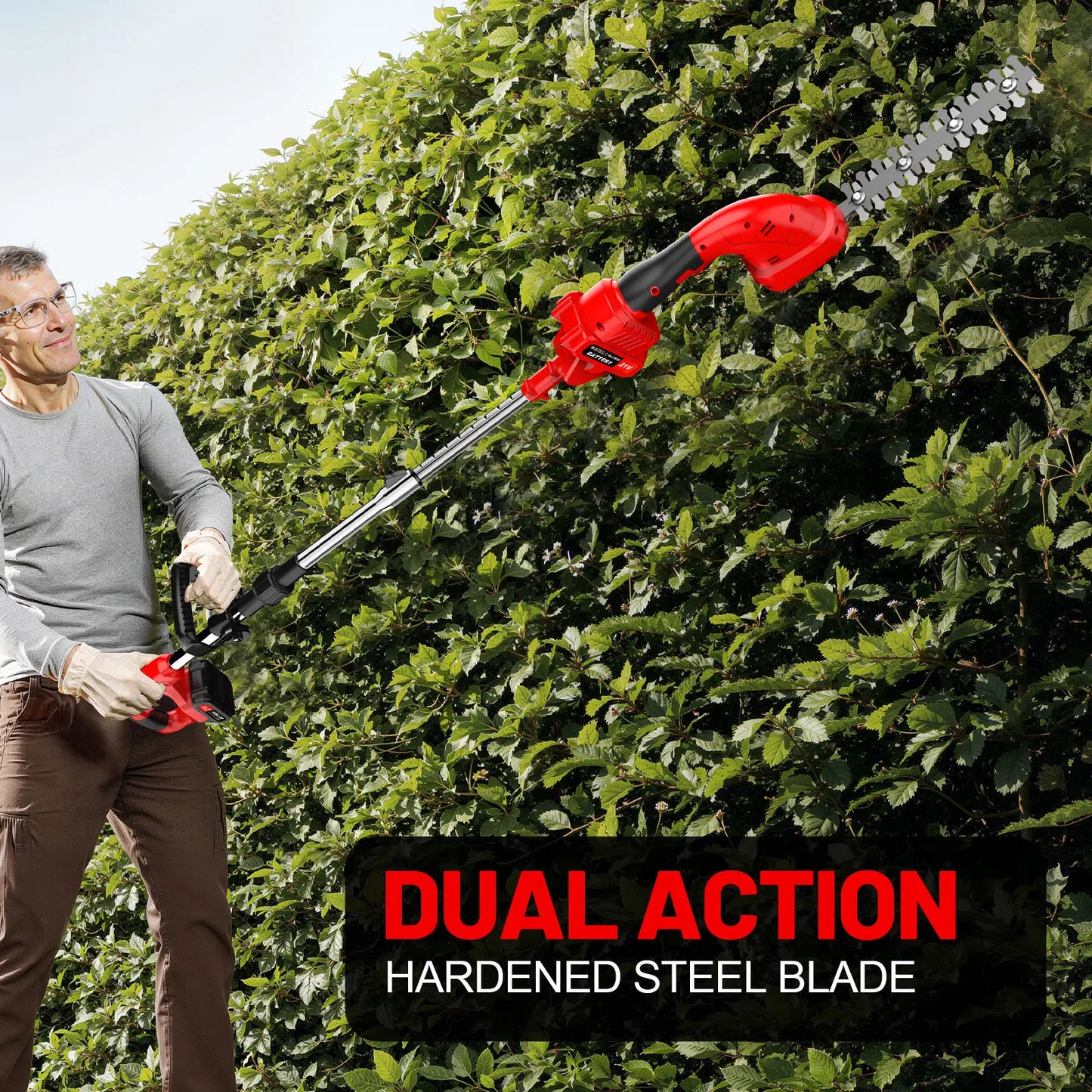 2-in-1 Cordless Pruning Tool | Grass Shear & Hedge Trimmer | Dual Battery