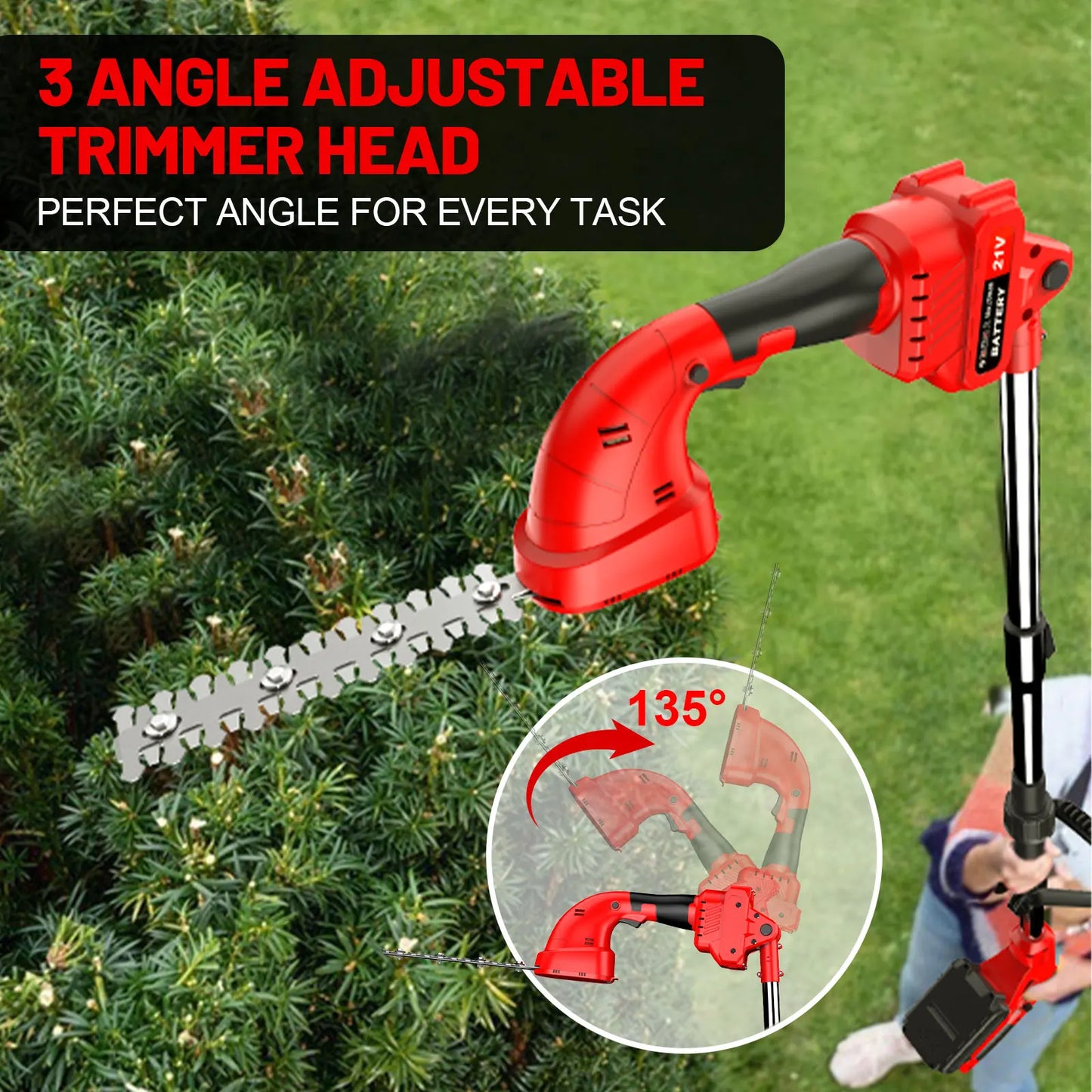 2-in-1 Cordless Pruning Tool | Grass Shear & Hedge Trimmer | Dual Battery