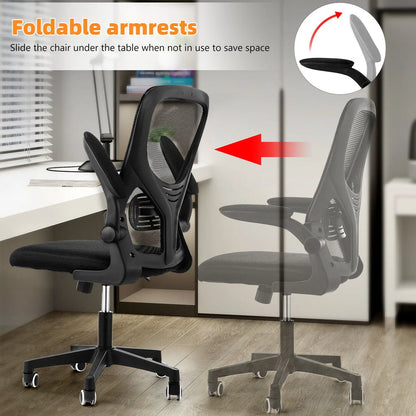 Ergonomic Office Chair with Adjustable Lumbar Support & Flip-Up Armrests