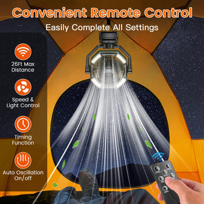 Camping Fan Rechargeable - 5 speeds