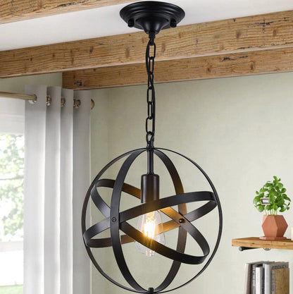 Black Industrial Ceiling Pendant Light 1Way 30cm Metal E27
