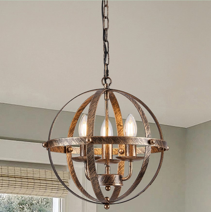 Pendant Light Industrial Globe Lighting Chandelier Hanging Bronze/Black 32cm