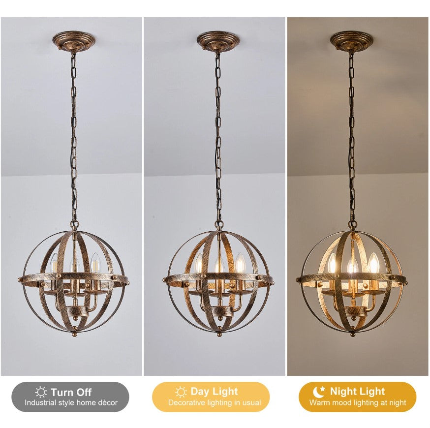 Pendant Light Industrial Globe Lighting Chandelier Hanging Bronze/Black 32cm