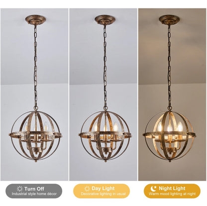 Pendant Light Industrial Globe Lighting Chandelier Hanging Bronze/Black 32cm