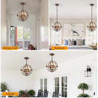 Pendant Light Industrial Globe Lighting Chandelier Hanging Bronze/Black 32cm