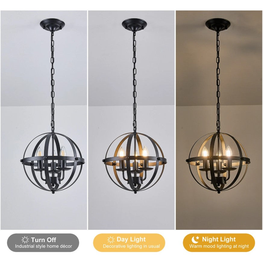 Pendant Light Industrial Globe Lighting Chandelier Hanging Bronze/Black 32cm