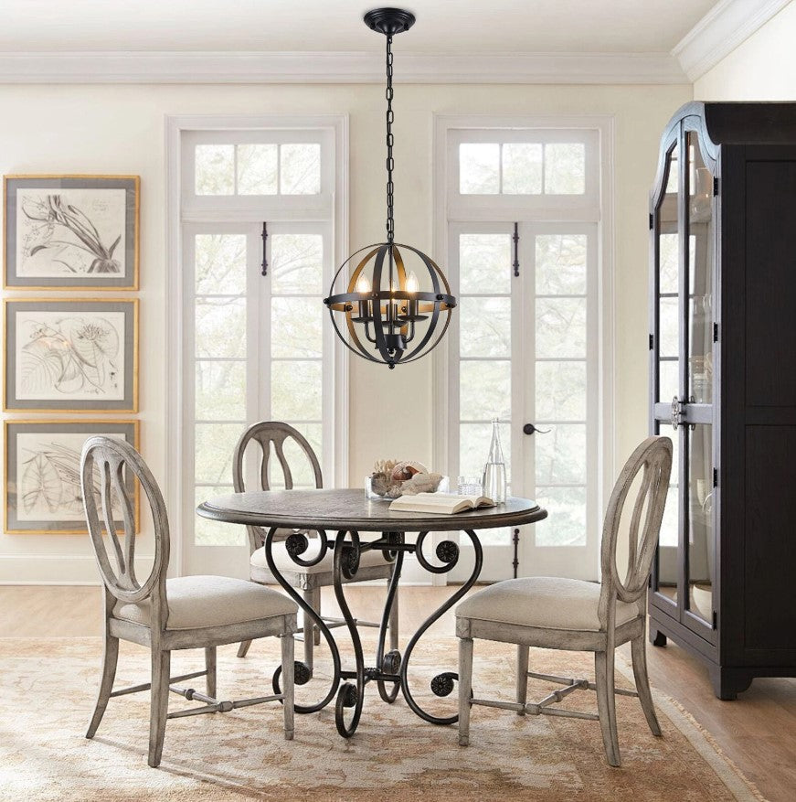 Pendant Light Industrial Globe Lighting Chandelier Hanging Bronze/Black 32cm