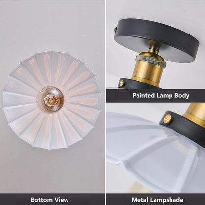 2Pack Ceiling Light Flush Mount E27 Lamp White Scalloped Shade Modern