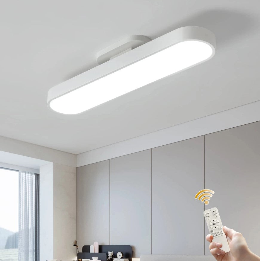 Flush Mount LED Ceiling Light Black/White with Remote Control 70cm Dimmable
