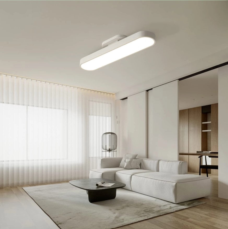 Flush Mount LED Ceiling Light Black/White with Remote Control 70cm Dimmable